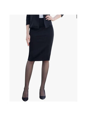 NEW Black Elastic Waist Stretch Bodycon Midi Pencil Career Skirt 2X